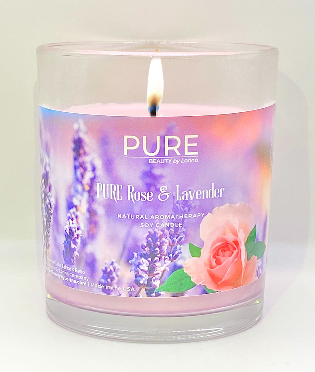 NEW! PURE Candle  Rose + Lavender
