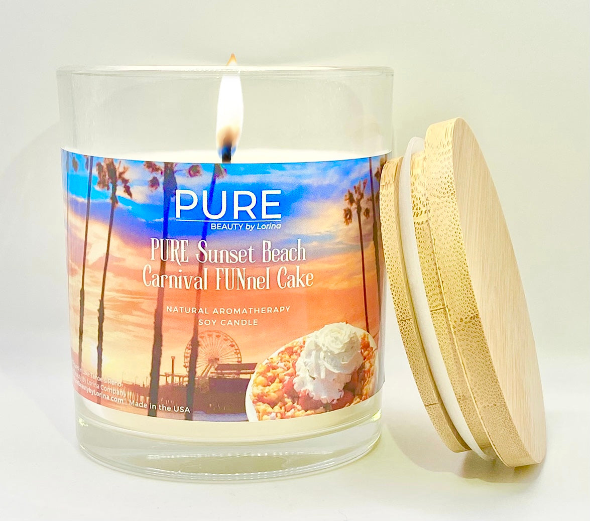 NEW! PURE Candle  Sunset Beach Carnival FUNnel Cake