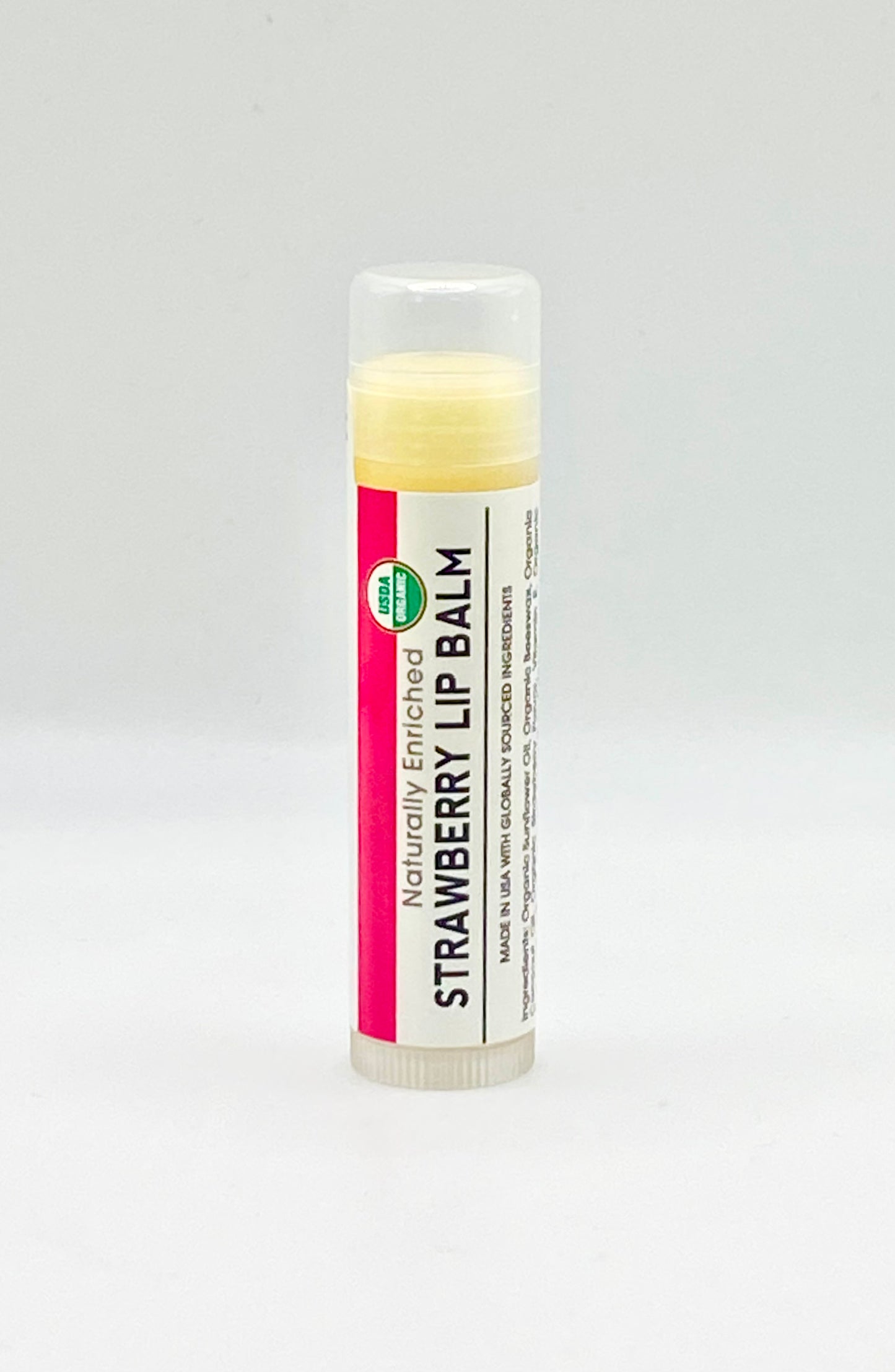 Strawberry Lip Balm, Gentle + Soothing, Certified Organic